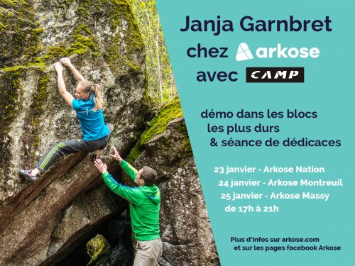 Janja Garnbret à Paris janvier 2018 arkose camp