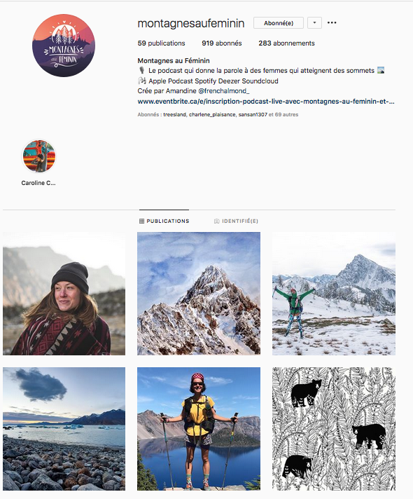 Instagram podcast Montagnes au féminin femmes inspirantes outdoor montagne aventure